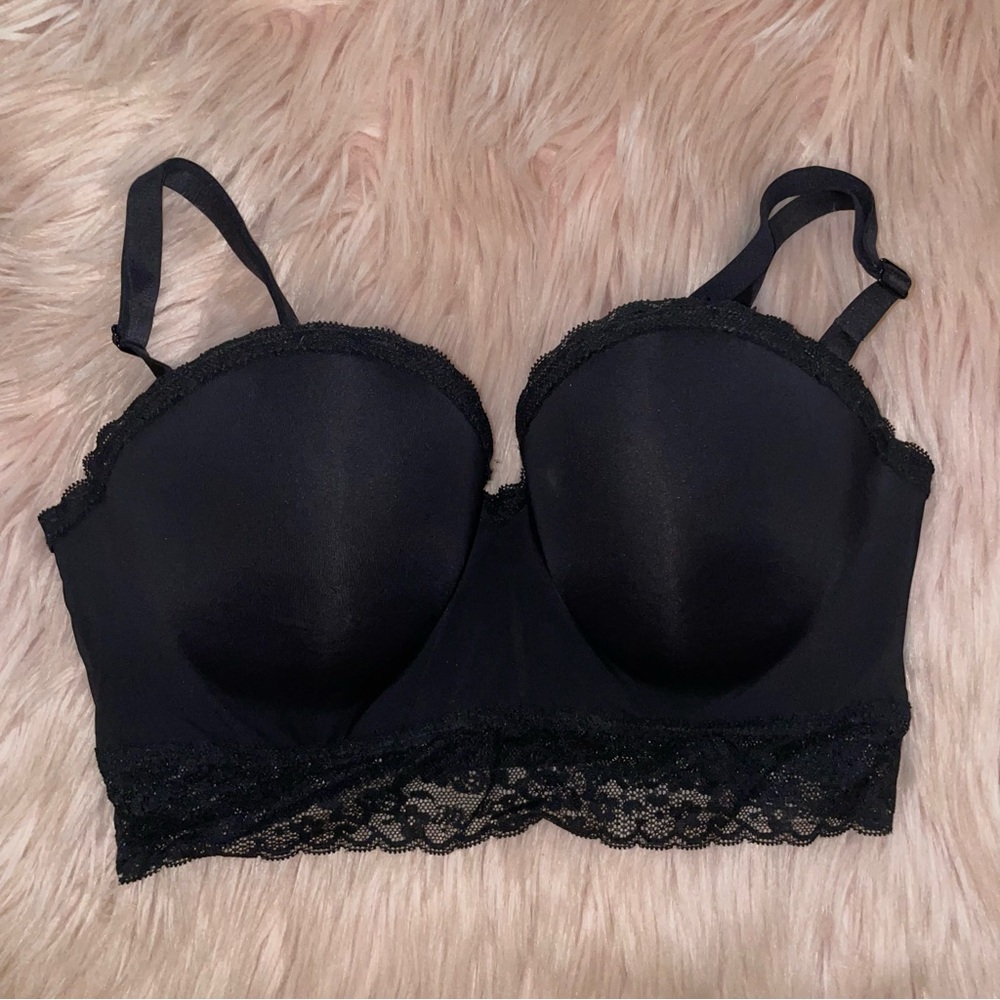 Aerie black lace balconette bra